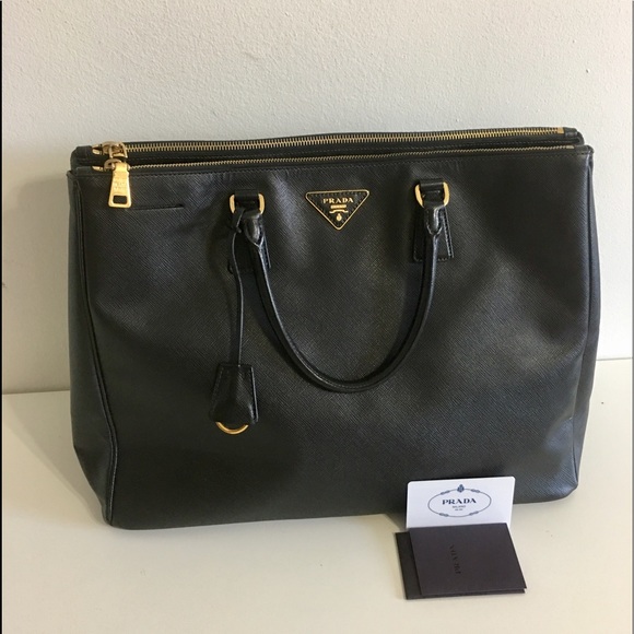 Prada Handbags - Authentic PRADA Saffiano Lux black leather tote